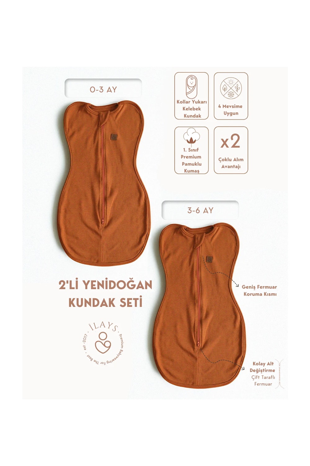 2'li Yenidoğan Kelebek Kundak - Kiremit