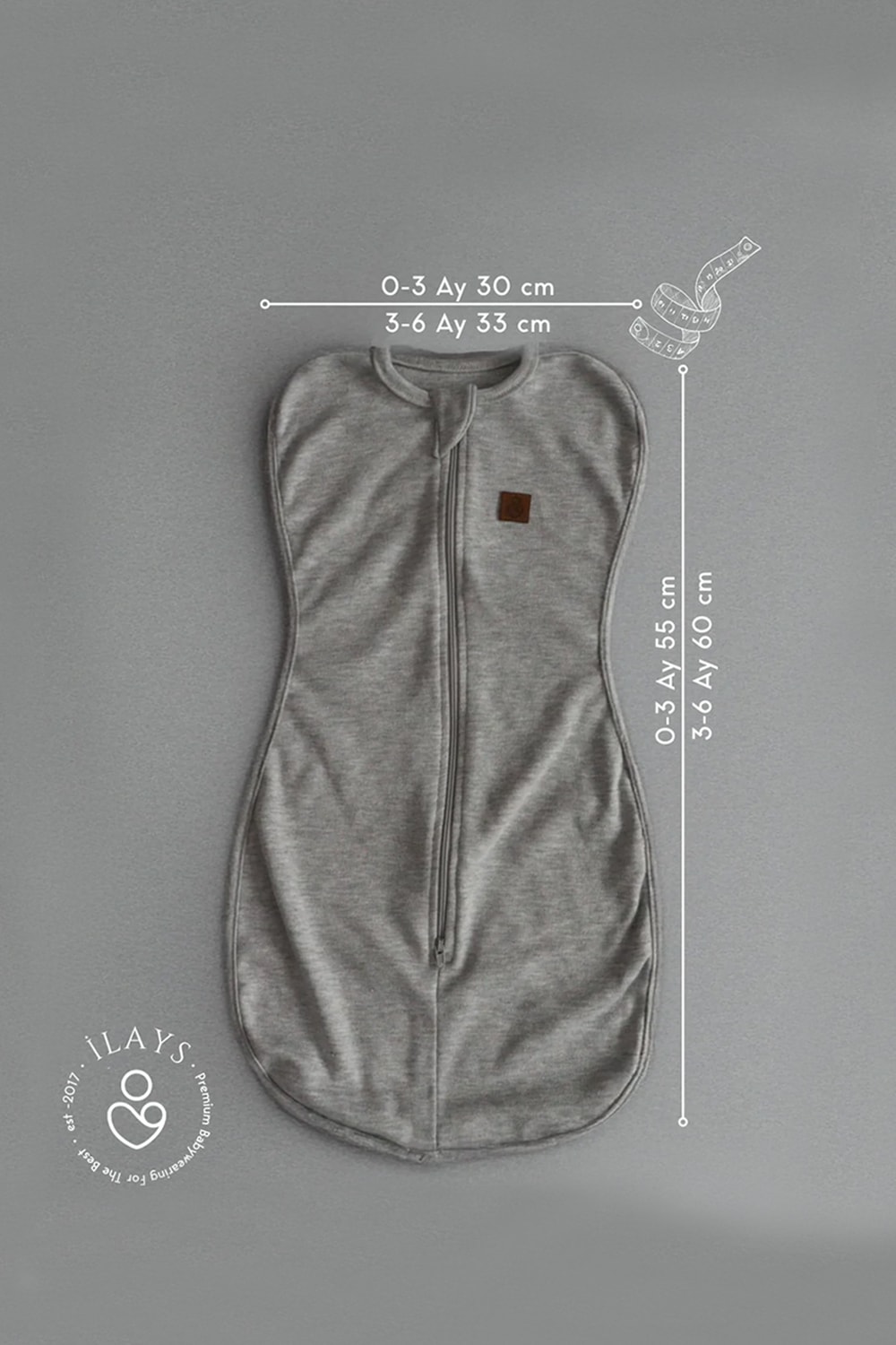 2'li Yenidoğan Kelebek Kundak - Gri