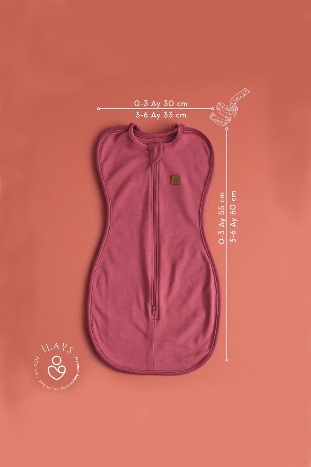 Yenidoğan Kundak Tulumu uyku kundağı uyku tulumu - Mürdüm