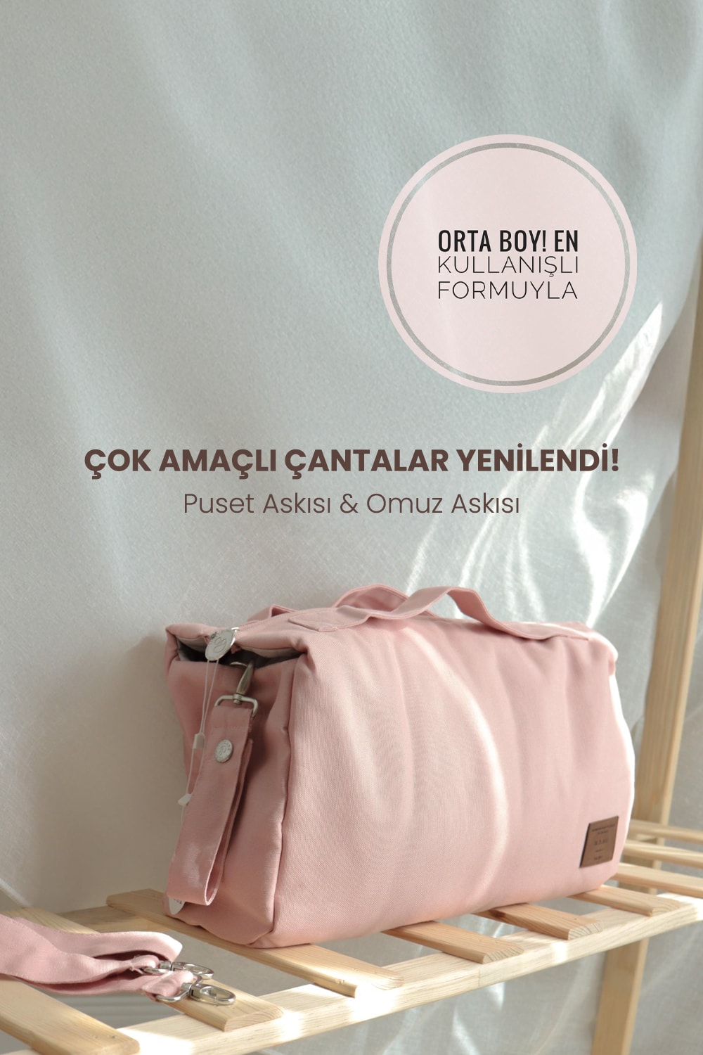 Çok Amaçlı Anne Bebek Bakım Çantası Seyahat Organizeri organizer çanta puset çantası omuz çantası - Pudra