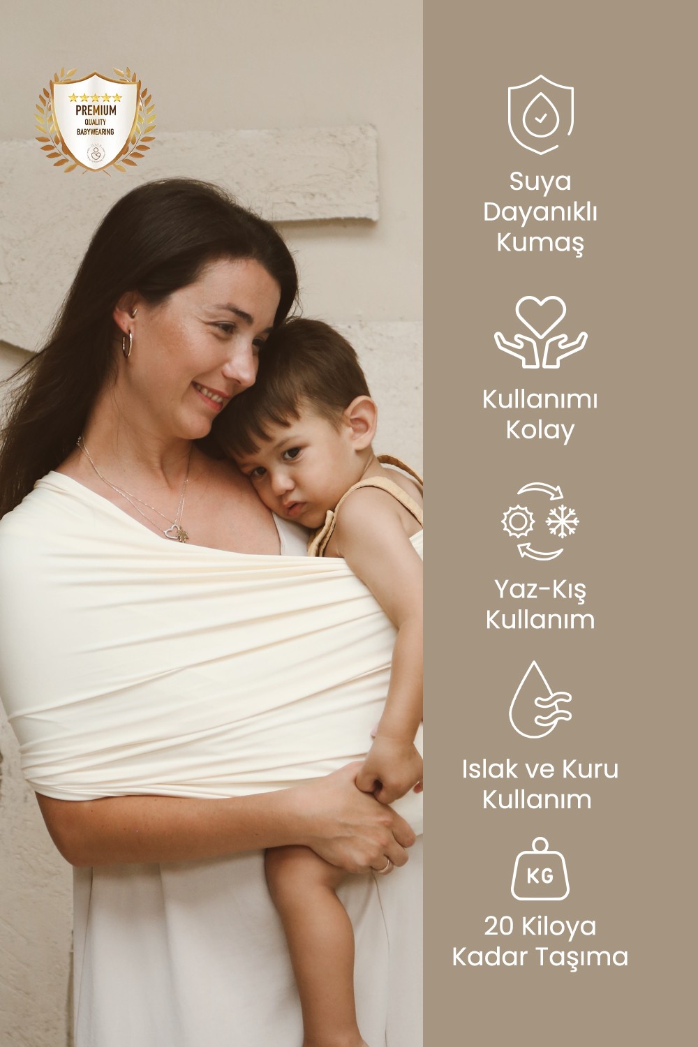 Joker Sling Fast Relief  Mayo Sling baby sling bebek şalı - Mom & Dad - Nude & Black