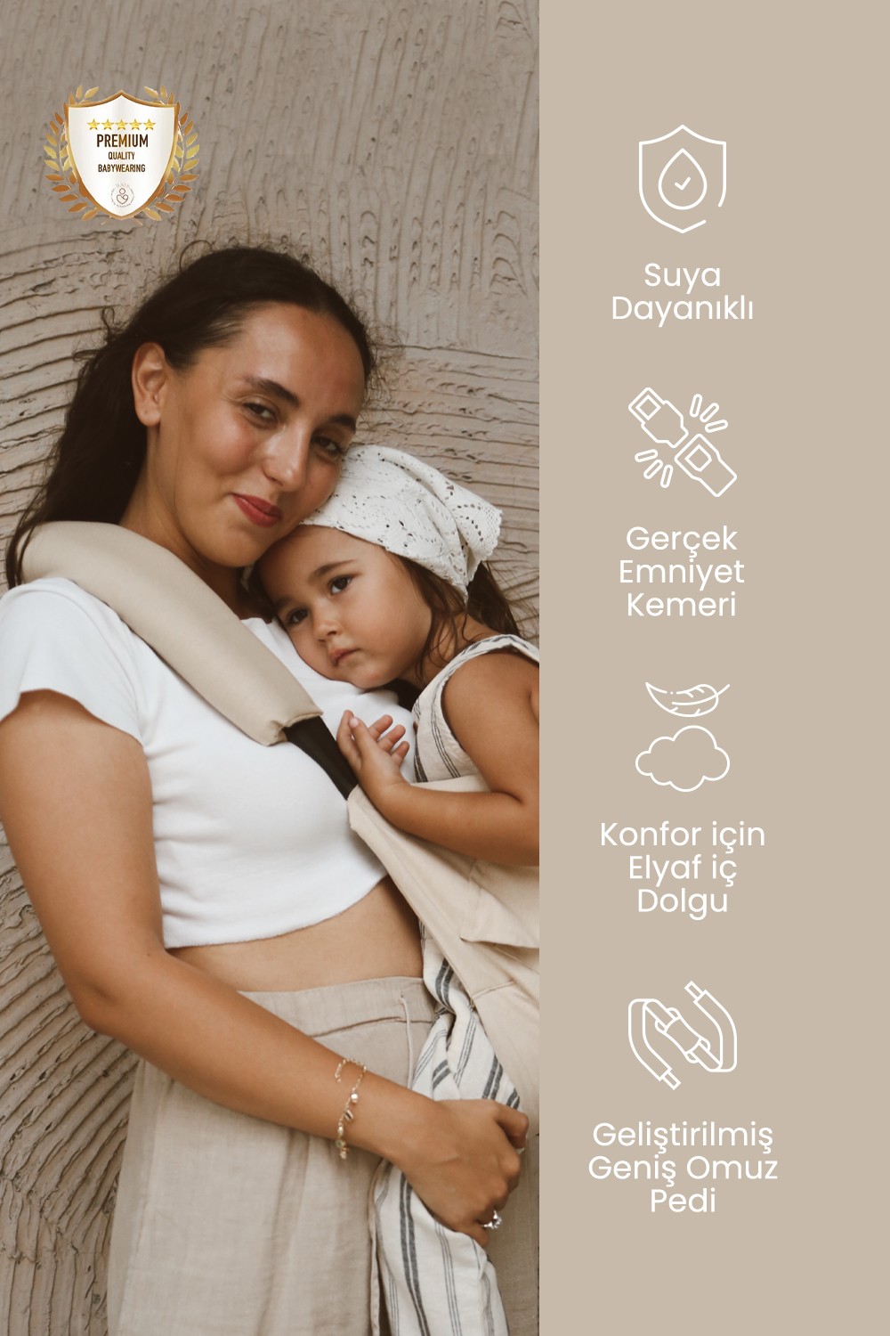 İlays Yan Taşıma Slingi - Krem