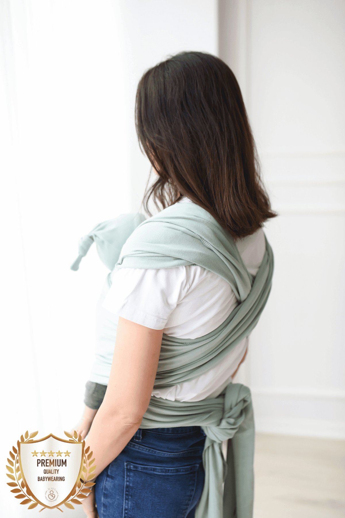 Premium Esnek Wrap Sling ( Babysling - sling - babysling - bebek taşıma şalı - babywearing - kanguru ) - Mint