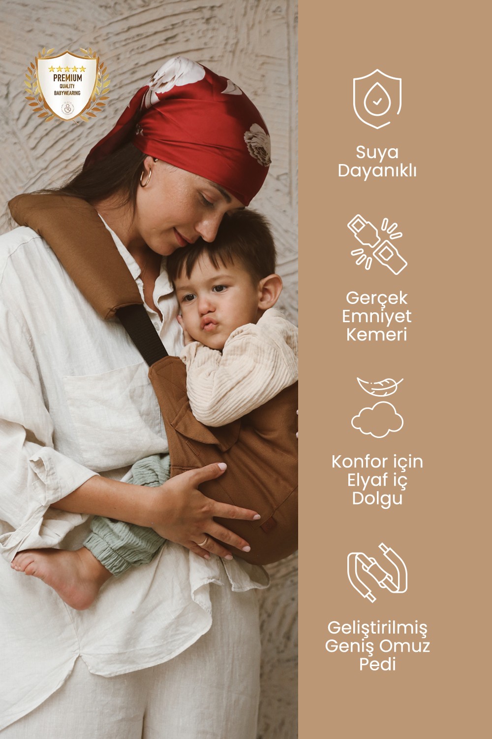 İlays Yan Taşıma Slingi - Kahverengi
