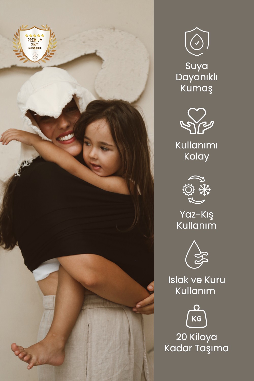 Joker Sling Fast Relief  Mayo Sling baby sling bebek şalı - Mom & Dad - Nude & Black