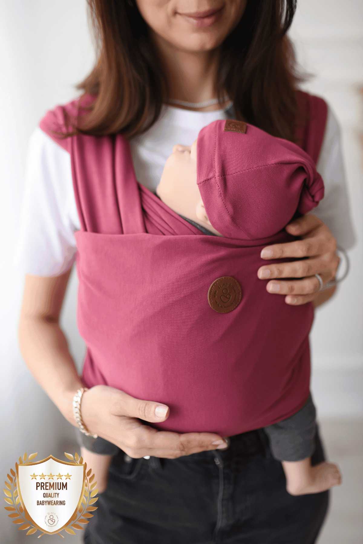 Premium Esnek Wrap Sling ( Babysling - sling - babysling - bebek taşıma şalı - babywearing - kanguru ) - Mürdüm