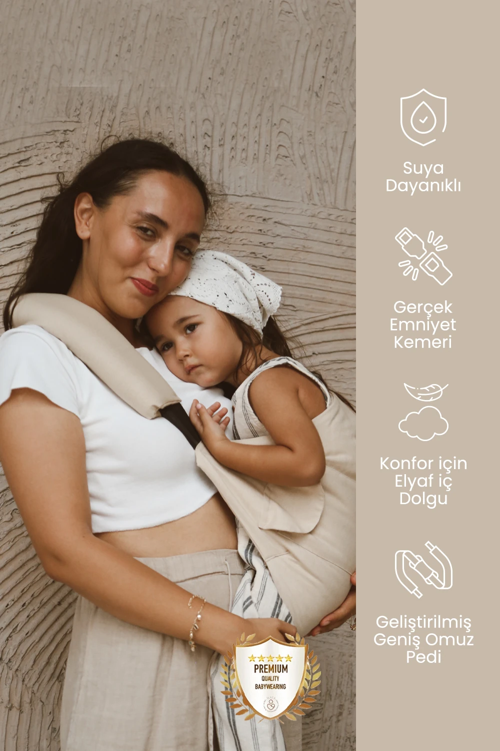 İlays Yan Taşıma Slingi - Krem