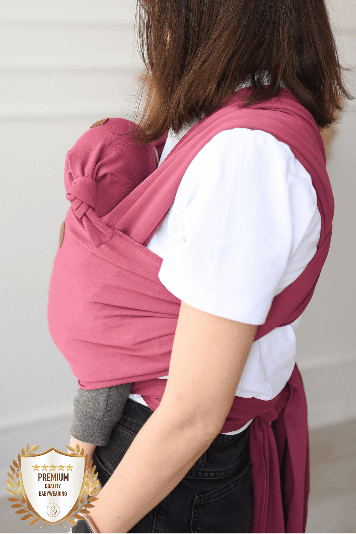 Premium Esnek Wrap Sling ( Babysling - sling - babysling - bebek taşıma şalı - babywearing - kanguru ) - Mürdüm