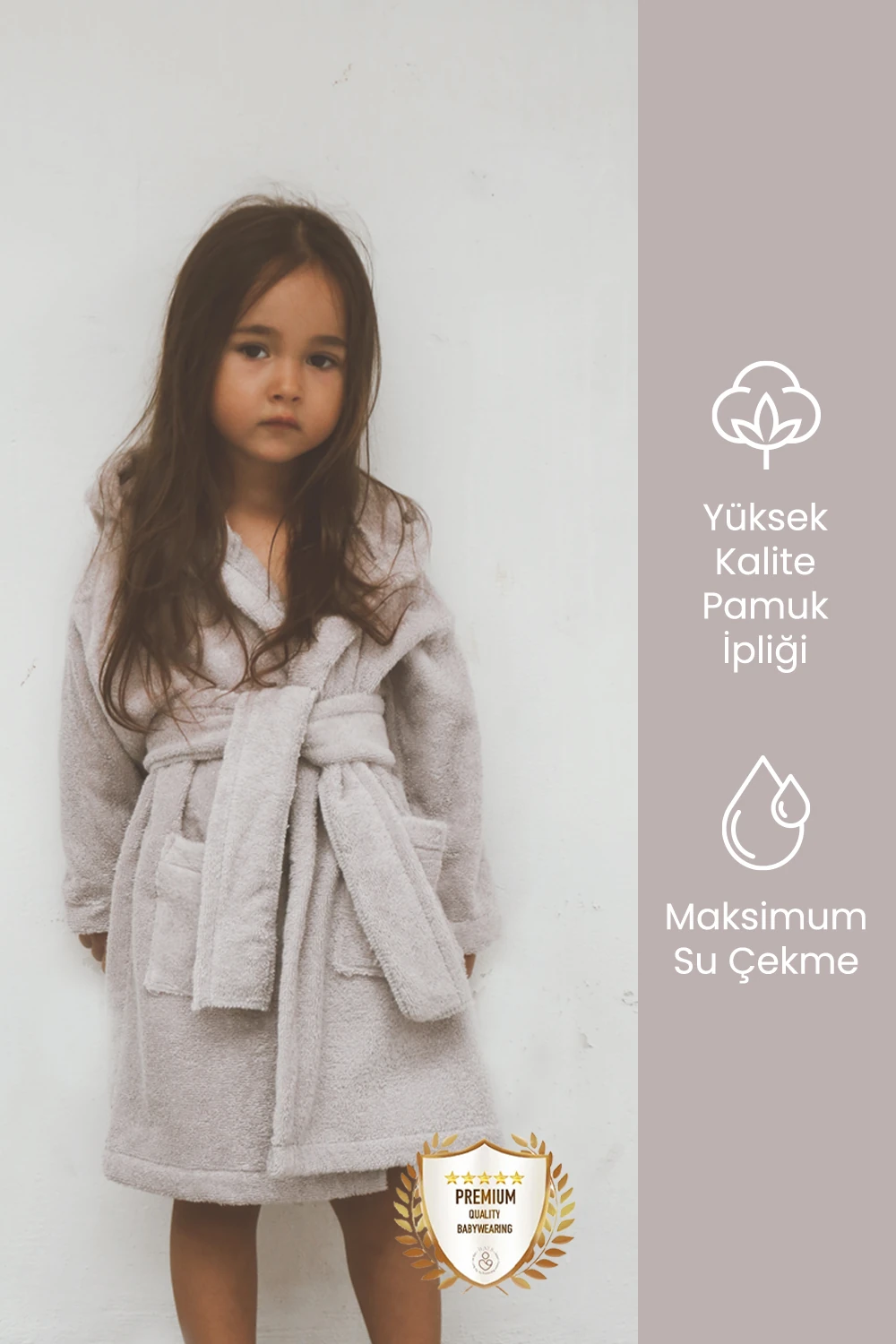 Özel Buldan Dokuması %100 Saf Pamuk Çocuk Bornozu banyo bornozu