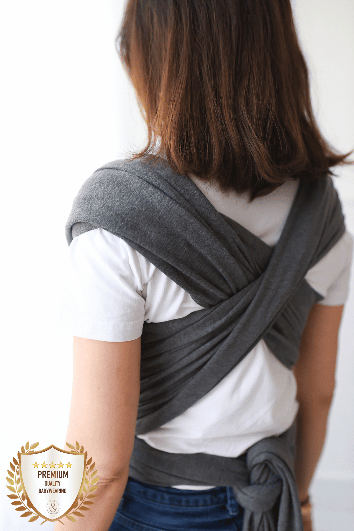 Premium Esnek Wrap Sling ( Babysling - sling - babysling - bebek taşıma şalı - babywearing - kanguru ) - Antrasit