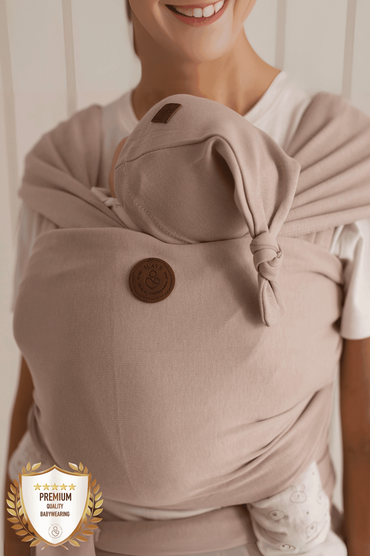 Premium Esnek Wrap Sling ( Babysling - sling - babysling - bebek taşıma şalı - babywearing - kanguru ) - Vizon