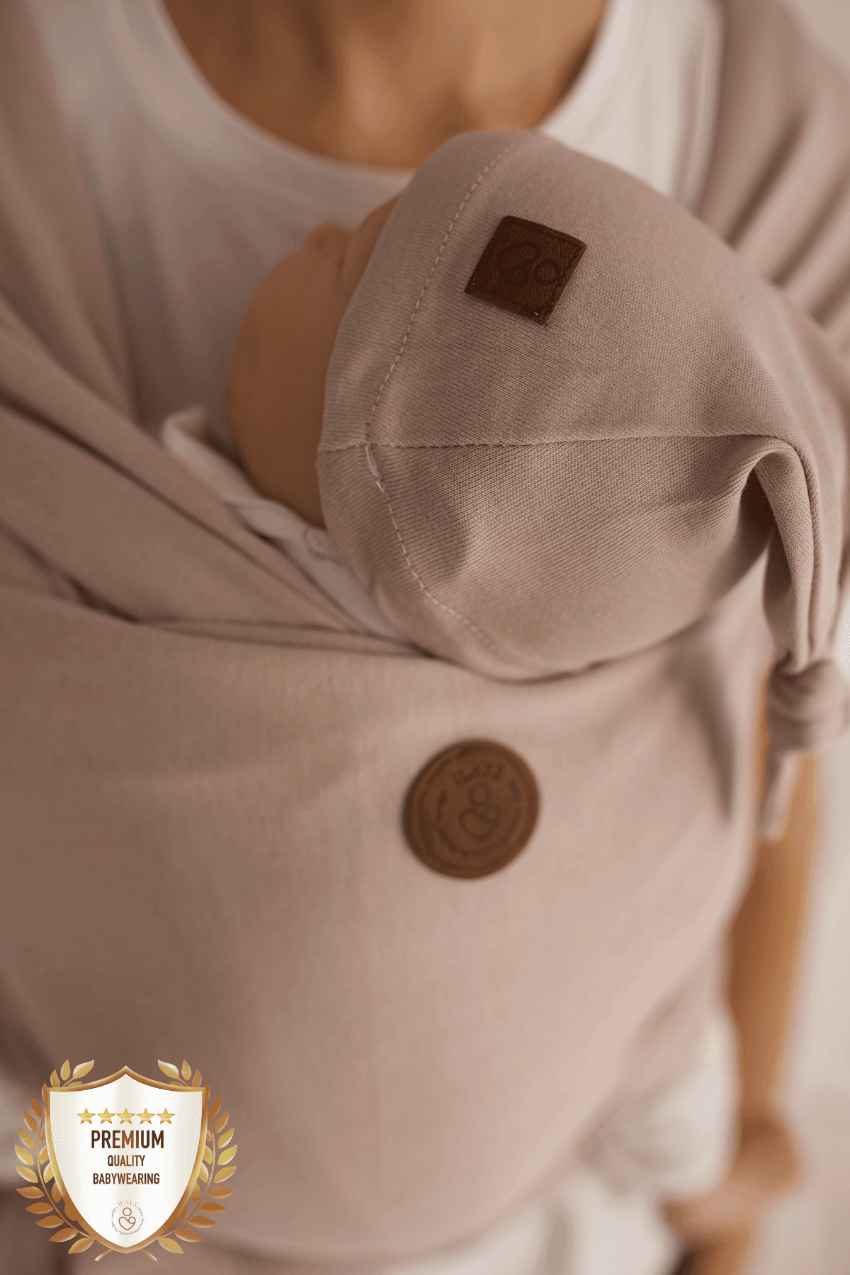 Premium Esnek Wrap Sling ( Babysling - sling - babysling - bebek taşıma şalı - babywearing - kanguru ) - Vizon