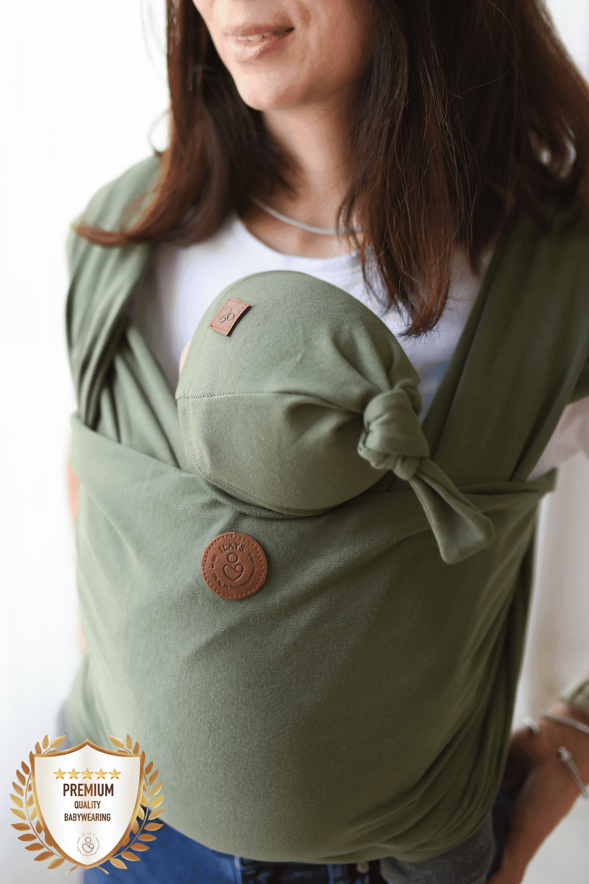 Premium Esnek Wrap Sling ( Babysling - sling - babysling - bebek taşıma şalı - babywearing - kanguru ) - Haki