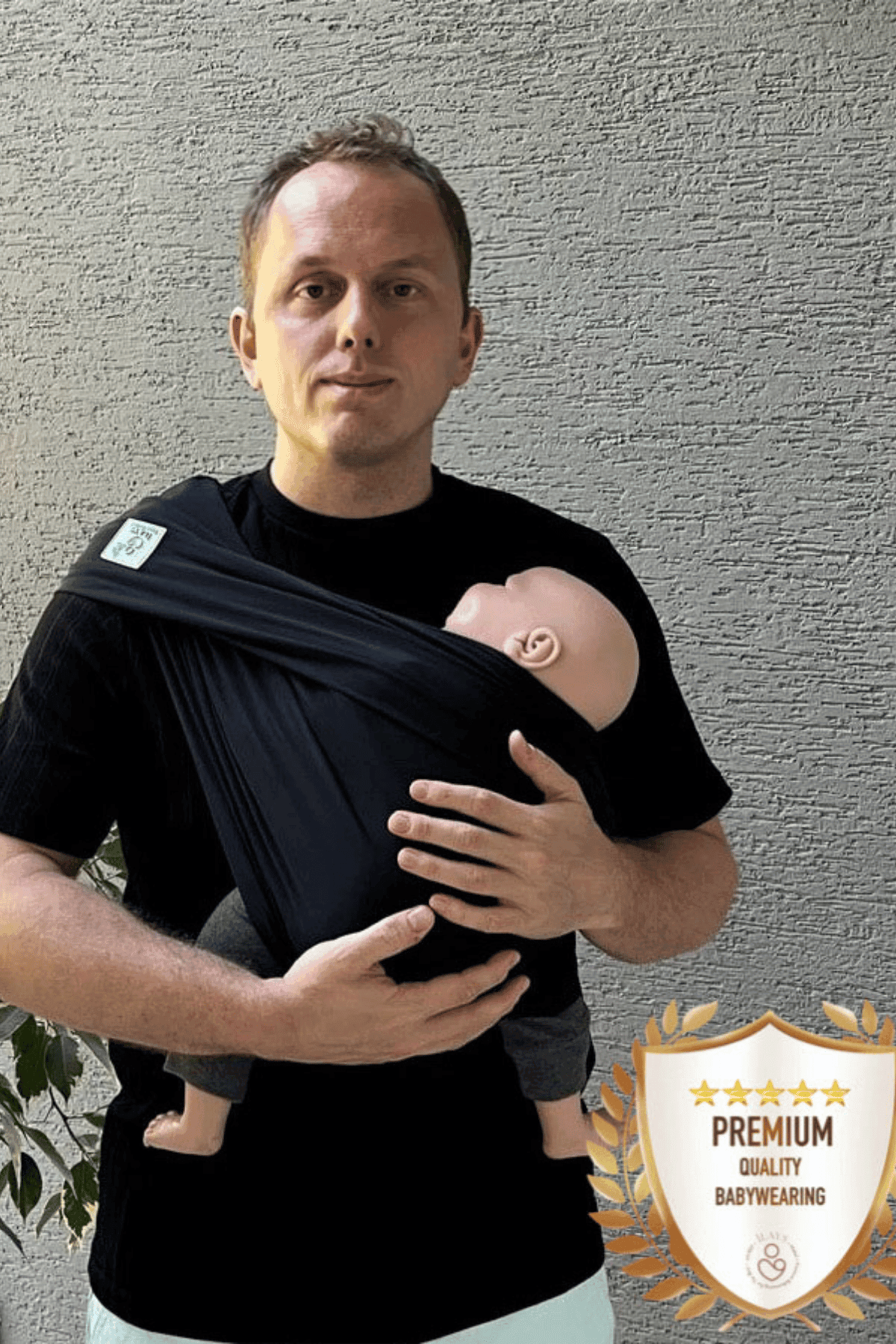 Joker Sling Fast Relief  Mayo Sling baby sling bebek şalı - Mom & Dad - Nude & Black  - Baba