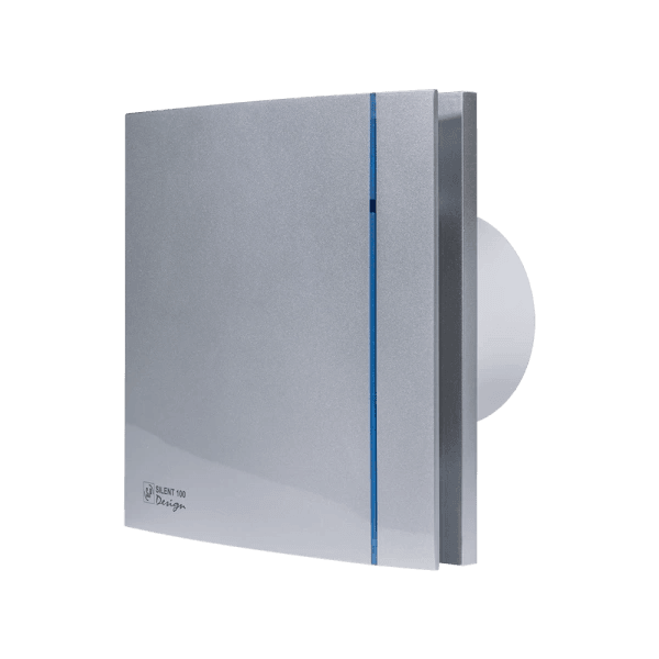 S&P Silent 100 CRZ Silver Design 100mm Zaman Ayarlı Sessiz Dekoratif Banyo Fanı – Gümüş Panel