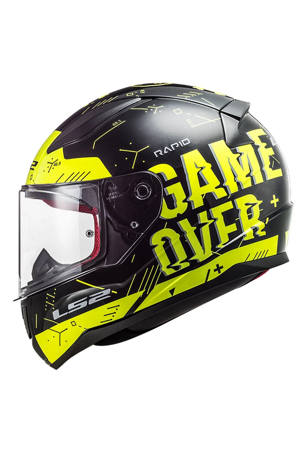 LS2 RAPID PLAYER NEON SARI-SİYAH KASK