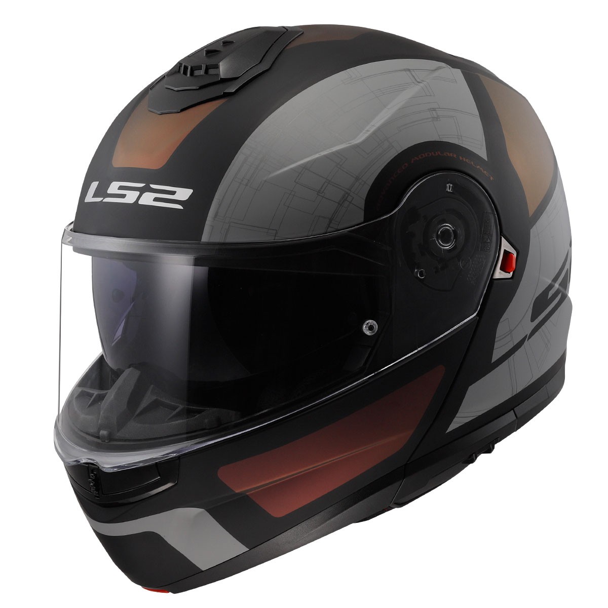 LS2 STROBE 2 ORION MAT SİYAH-MOR-GRİ KASK