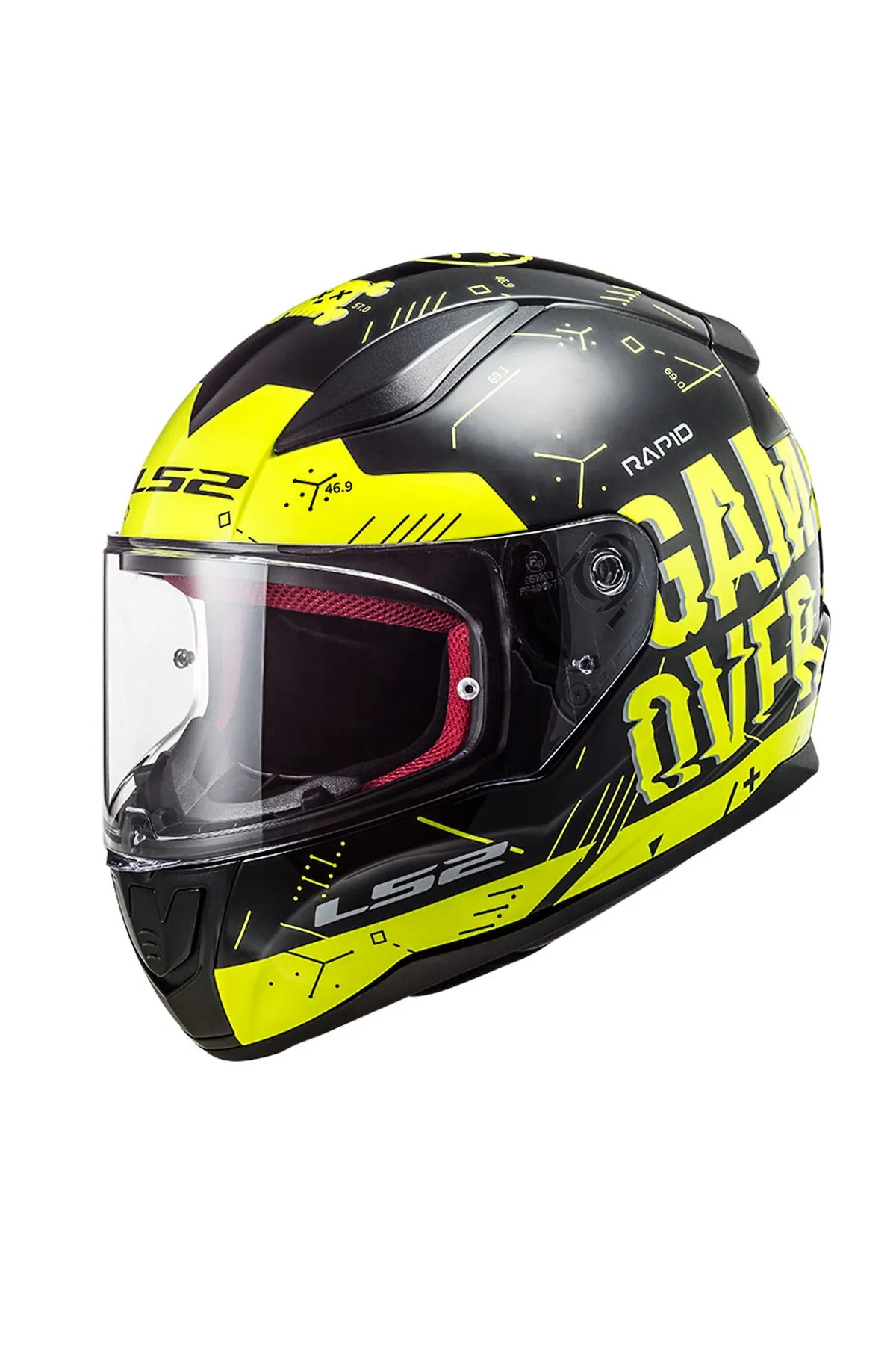 LS2 RAPID PLAYER NEON SARI-SİYAH KASK