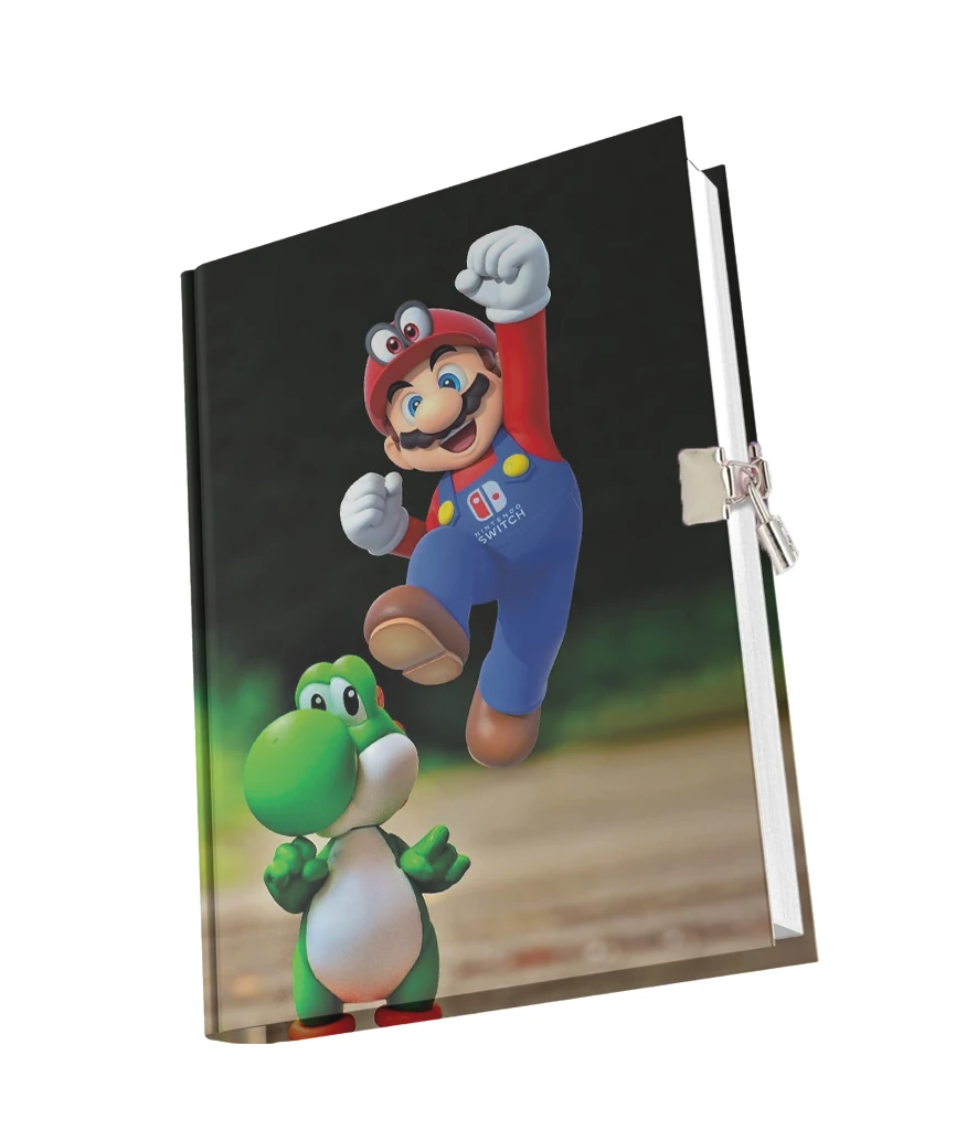 Kilitli Hatıra Günlük Anı Defteri Çizgi Karakterler Yıldız Kids Seri - Mario