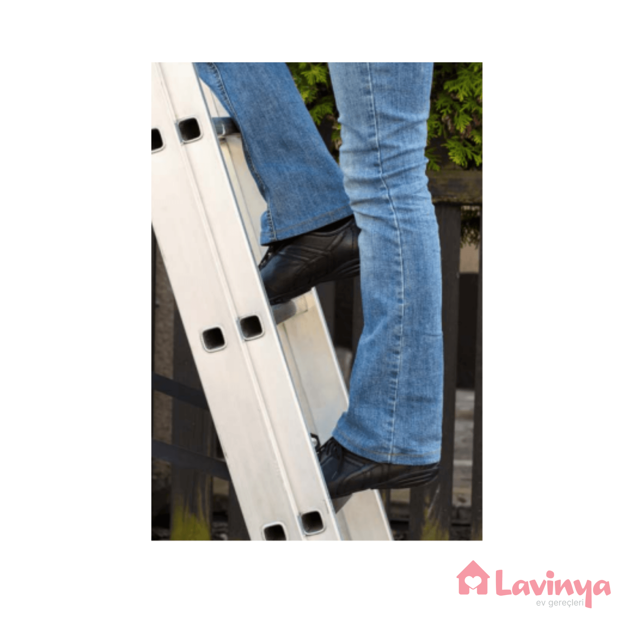 İki Parçalı 8 Basamaklı Sürgülü 2x2.5=5 Metre Alüminyum Merdiven