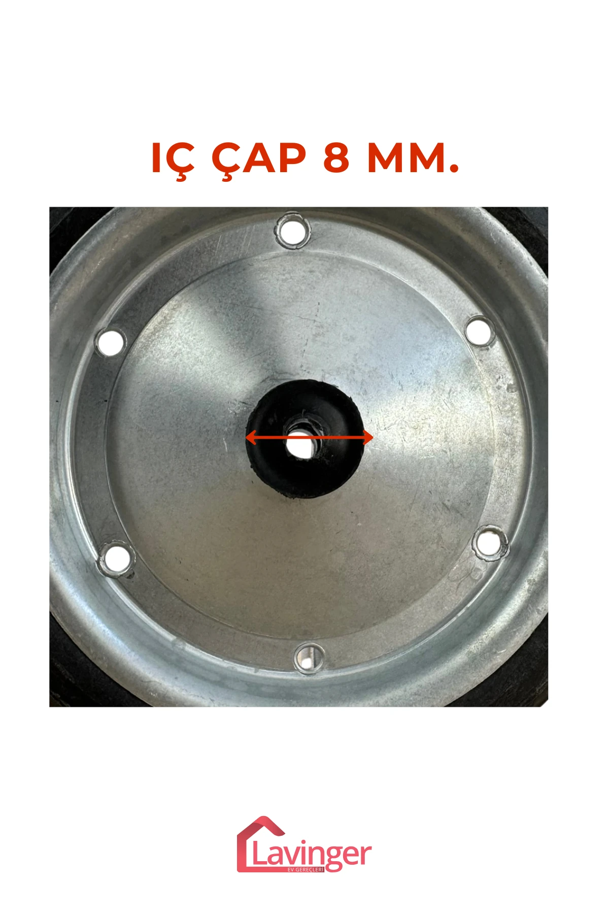 2 Adet 18 cm Metal Gövde Pazar Arabası Tekerleği Süper Sağlam Araba Tekeri Somun&Pul Hediyeli