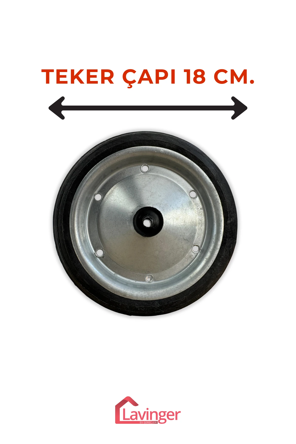 2 Adet 18 cm Metal Gövde Pazar Arabası Tekerleği Süper Sağlam Araba Tekeri Somun&Pul Hediyeli