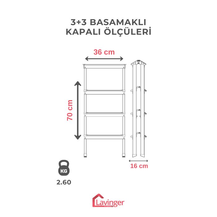 Lüks Alüminyum Çift Çıkışlı Merdiven