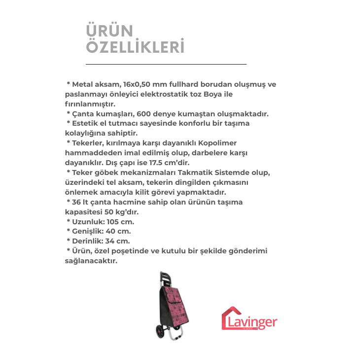 58A Pazar Arabası Plus Katlanabilir (Büyük Tekerlekli)