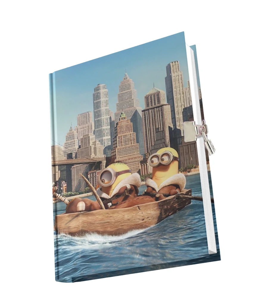 Kilitli Hatıra Günlük Anı Defteri Çizgi Karakterler Yıldız Kids Seri - Minions