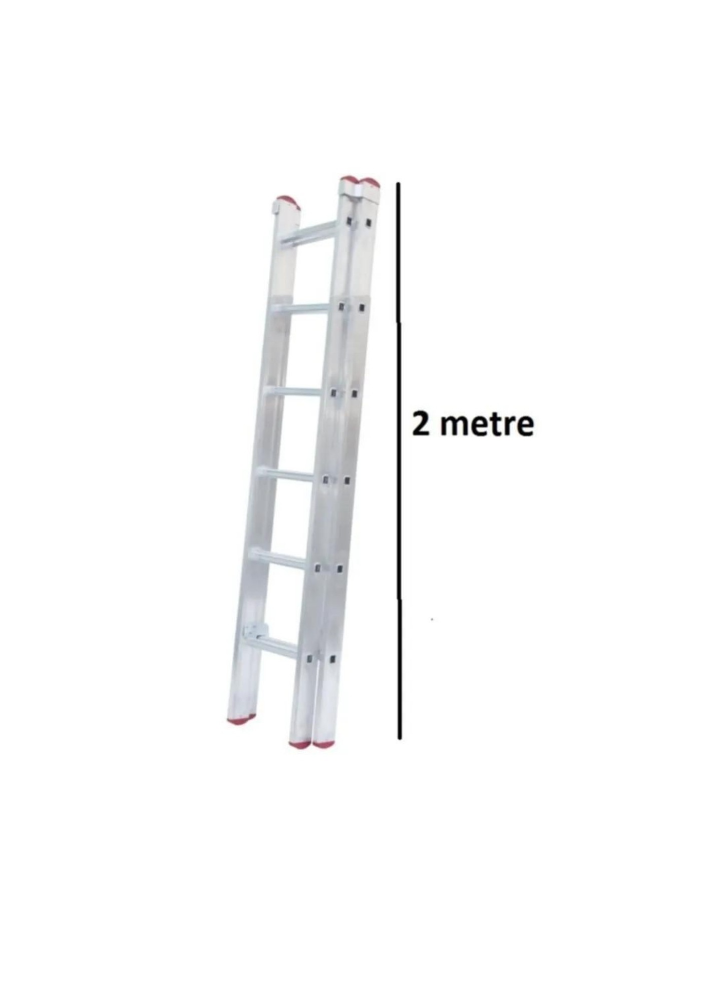 İki Parçalı 6 Basamaklı Sürgülü 2x2=4 Metre Alüminyum Merdiven