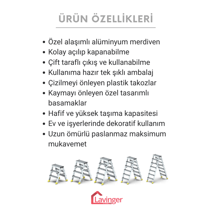 Lüks Alüminyum Çift Çıkışlı Merdiven