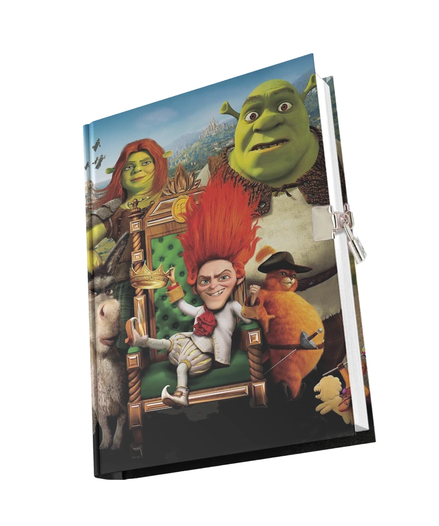Kilitli Hatıra Günlük Anı Defteri Çizgi Karakterler Yıldız Kids Seri - Shrek