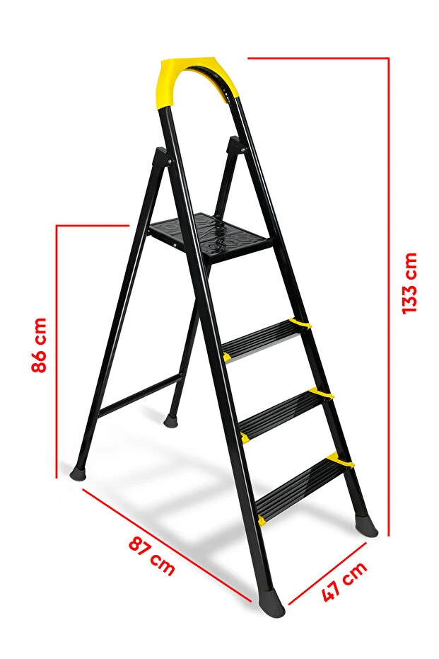 Zigana Hardy Özel Tasarım Hafif Merdiven (Kaymaz Papuçlu) Paslanmaz Katlanır