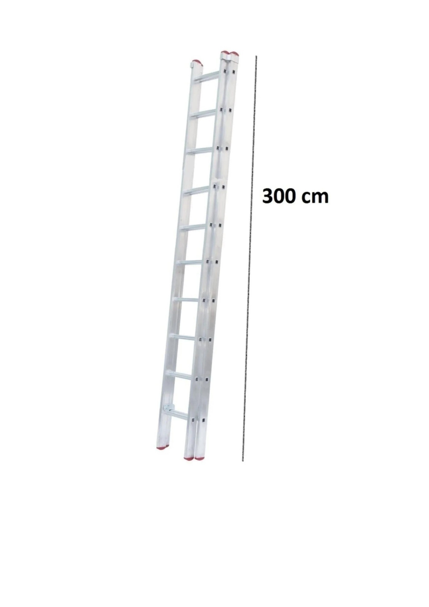 İki Parçalı 10 Basamaklı Sürgülü 2x3=6 Metre Alüminyum Merdiven