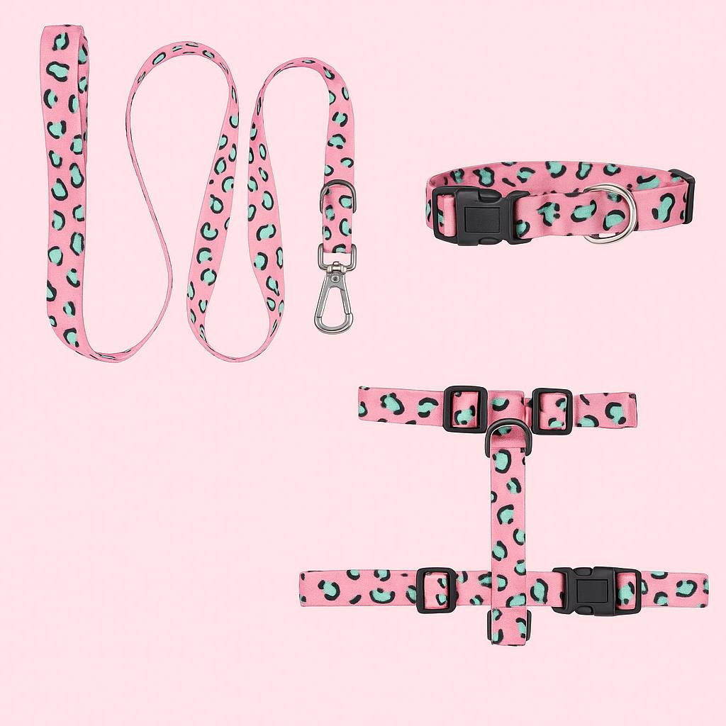 Pembe Panter Köpek  | Tasma Seti & Künye
