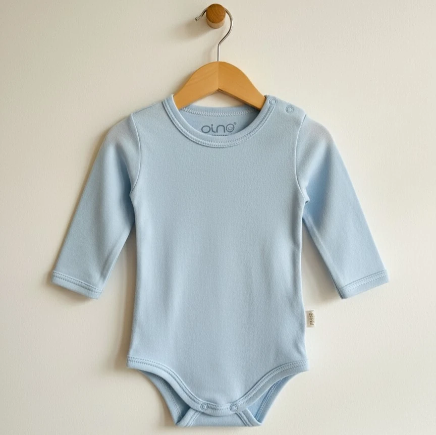 Uzun Kollu Bebek Body | Yenidoğan & Bebek Giyim - Mavi