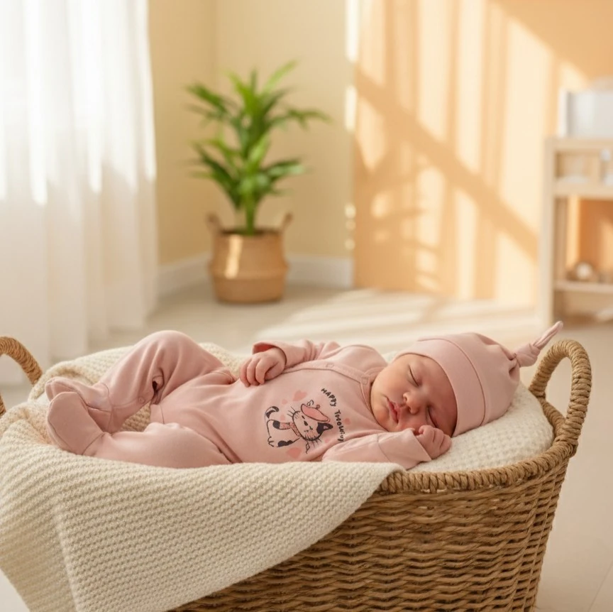 Kedi Desenli 2'li Tulum Set | Kız Bebek Tulum | Yenidoğan & Bebek Giyim - Pembe