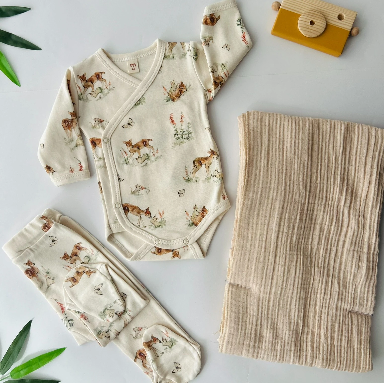 Ceylan Desenli 3'lü Hastane Çıkış Seti | Yenidoğan & Bebek Giyim