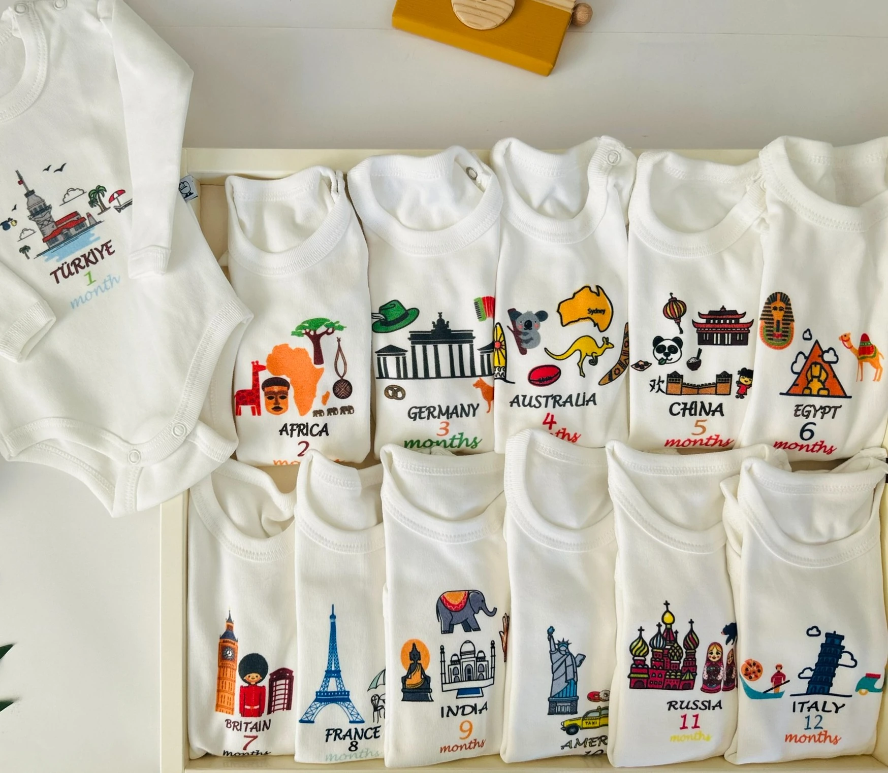 12'li Aylık Body Set | Yenidoğan & Bebek Giyim