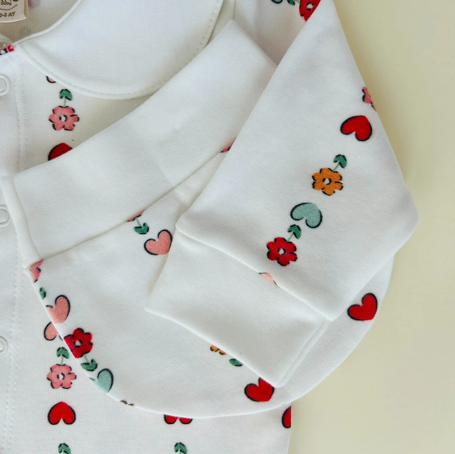 Kalp - Çiçek Desenli 2'li Tulum Set |Kız Bebek Tulum | Yenidoğan & Bebek Giyim