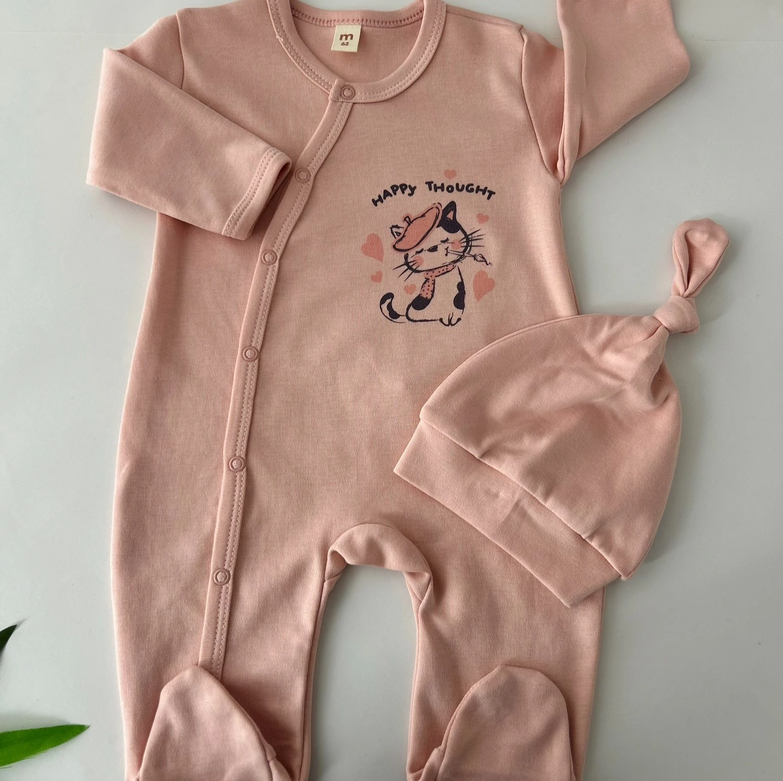 Kedi Desenli 2'li Tulum Set | Kız Bebek Tulum | Yenidoğan & Bebek Giyim