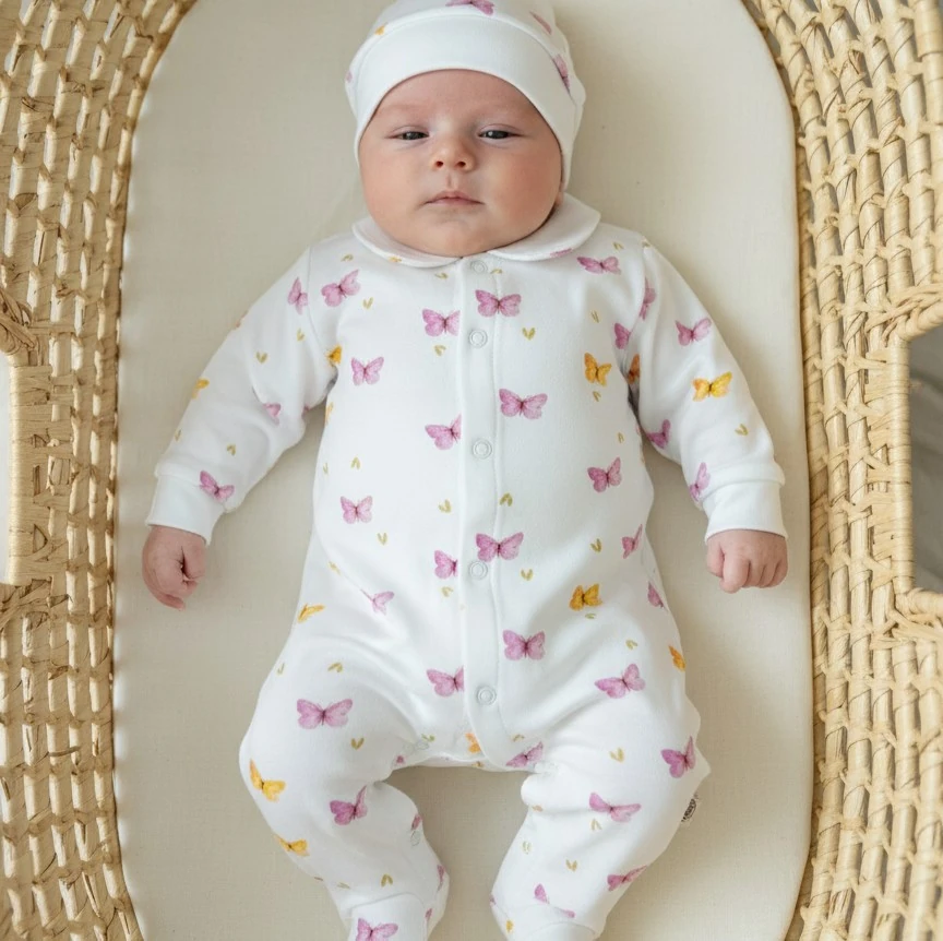 Kelebek Desenli 2'li Tulum Set | Kız Bebek Tulum | Yenidoğan & Bebek Giyim