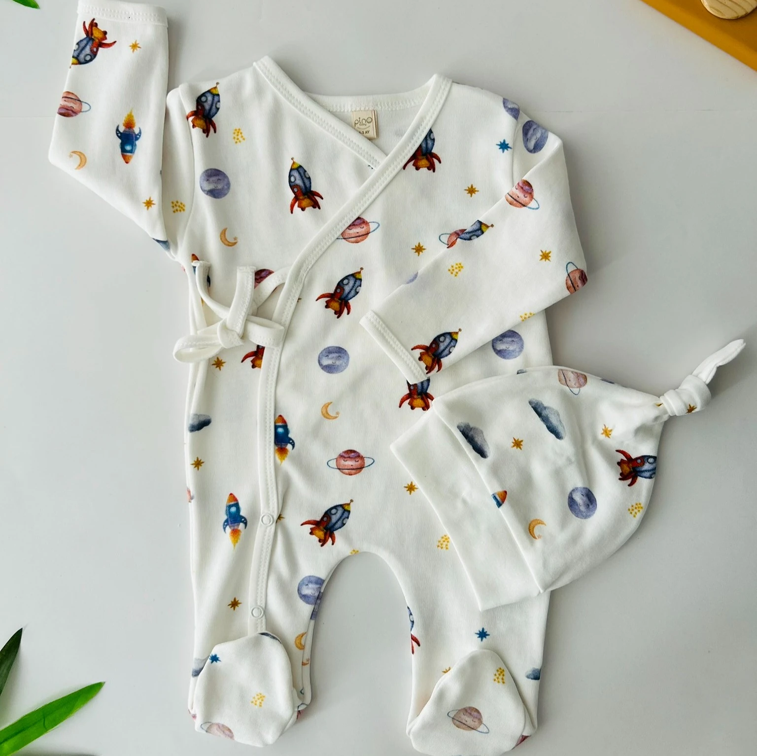 Erkek Bebek 2'li Tulum Set | Uzay Desenli  | Yenidoğan & Bebek Giyim