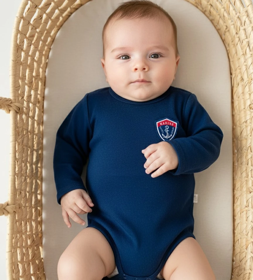  Uzun Kollu Erkek Bebek Body | Yenidoğan & Bebek Giyim