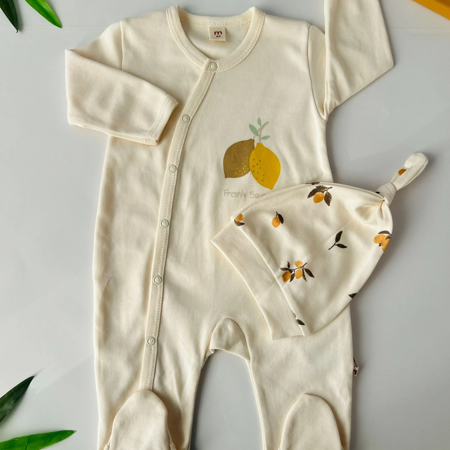 Limon Desenli 2'li Tulum Set | Kız Bebek Tulum | Yenidoğan & Bebek Giyim