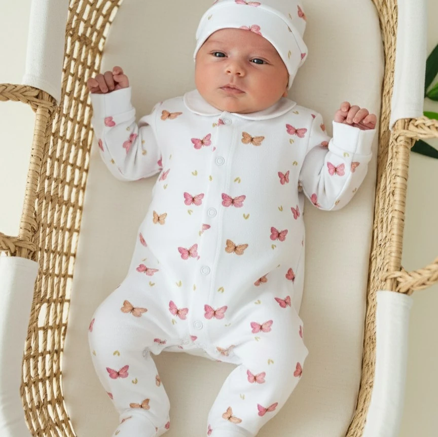 Kelebek Desenli 2'li Tulum Set | Kız Bebek Tulum | Yenidoğan & Bebek Giyim