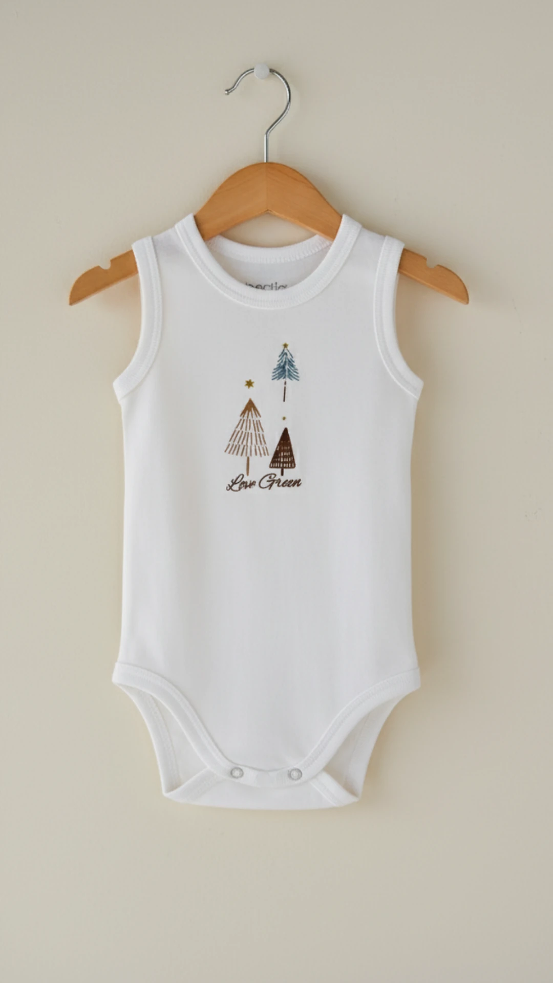 Çam Ağacı Desenli | Bebek Atlet | Çıtçıtlı Body | Yenidoğan & Bebek Giyim