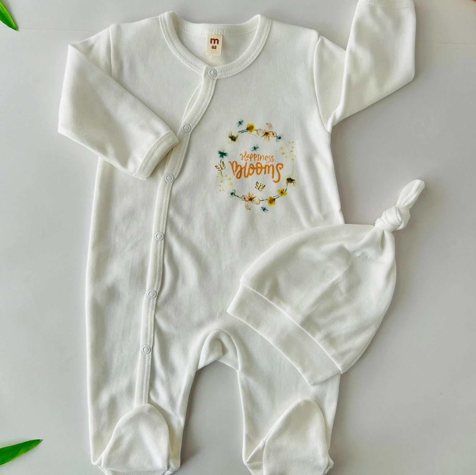 Kelebek & Çiçek Desenli 2'li Tulum Set | Kız Bebek Tulum | Yenidoğan & Bebek Giyim