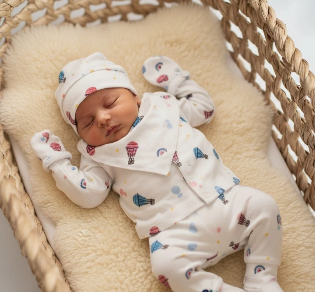 Balon Desenli 5'li Set | Erkek Bebek Alt Üst Takım | Yenidoğan & Bebek Giyim