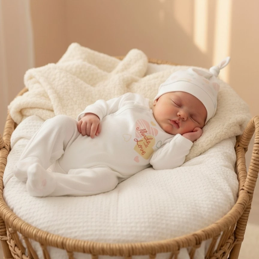 Kalp Desenli 2'li Tulum Set | Kız Bebek Tulum | Yenidoğan & Bebek Giyim - Beyaz